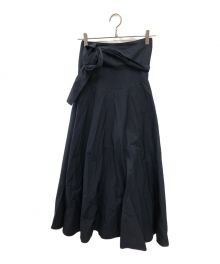 ATON（エイトン）の古着「フレアスカート／FLARE SKIRT」｜ネイビー