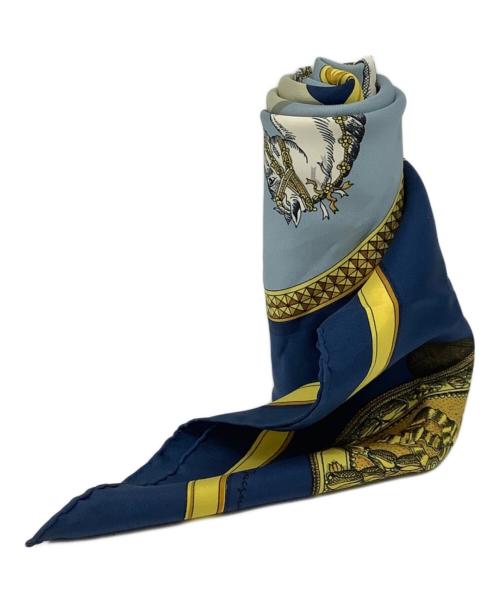 HERMES（エルメス）HERMES (エルメス) カレ90 GRAND APPARAT ブルーの古着・服飾アイテム