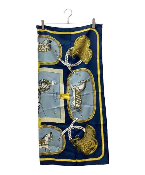 HERMES（エルメス）HERMES (エルメス) カレ90 GRAND APPARAT ブルーの古着・服飾アイテム