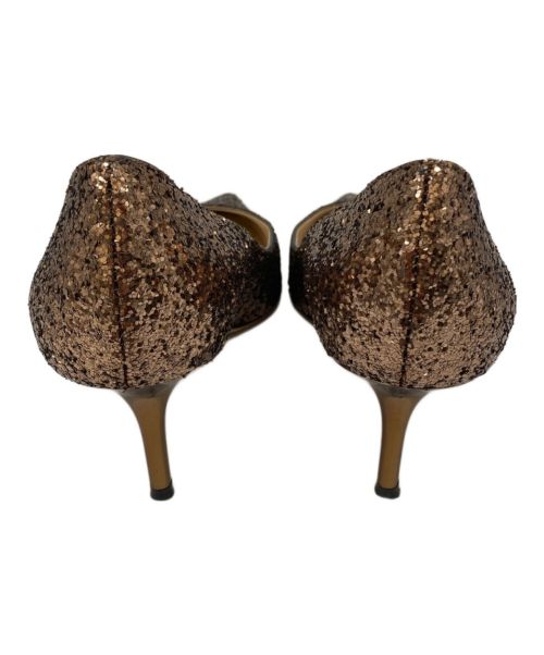 JIMMY CHOO（ジミーチュウ）JIMMY CHOO (ジミーチュウ) グリッターパンプス LOVE65 CIG 192 ブロンズ サイズ:37の古着・服飾アイテム