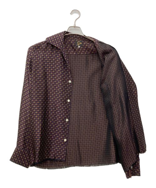 Needles（ニードルズ）Needles (ニードルズ) カットオフボトムクラシックシャツ ボルドー×ベージュ サイズ:Sの古着・服飾アイテム