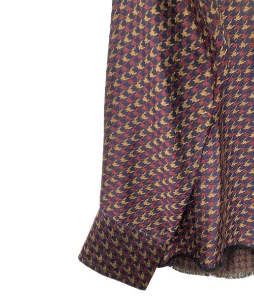 Needles（ニードルズ）Needles (ニードルズ) カットオフボトムクラシックシャツ ボルドー×ベージュ サイズ:Sの古着・服飾アイテム