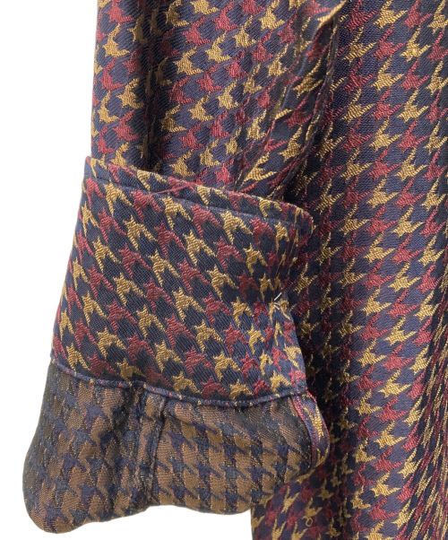 Needles（ニードルズ）Needles (ニードルズ) カットオフボトムクラシックシャツ ボルドー×ベージュ サイズ:Sの古着・服飾アイテム