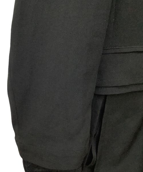 GROUND Y（グラウンドワイ）GROUND Y (グラウンドワイ) クレープデシンダブルジャケット ブラック サイズ:3の古着・服飾アイテム