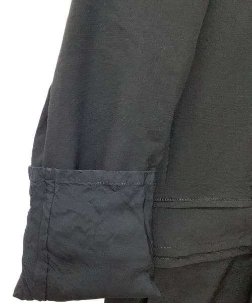 GROUND Y（グラウンドワイ）GROUND Y (グラウンドワイ) クレープデシンダブルジャケット ブラック サイズ:3の古着・服飾アイテム