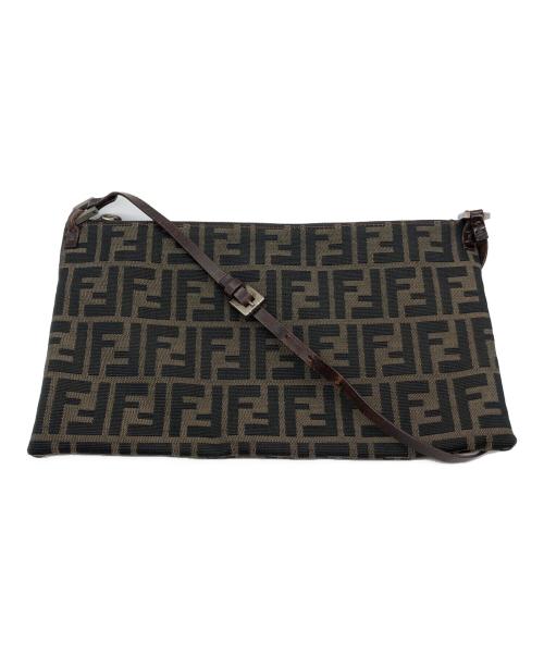 FENDI（フェンディ）FENDI (フェンディ) ズッカ　ショルダーバッグ ブラウン×ブラックの古着・服飾アイテム