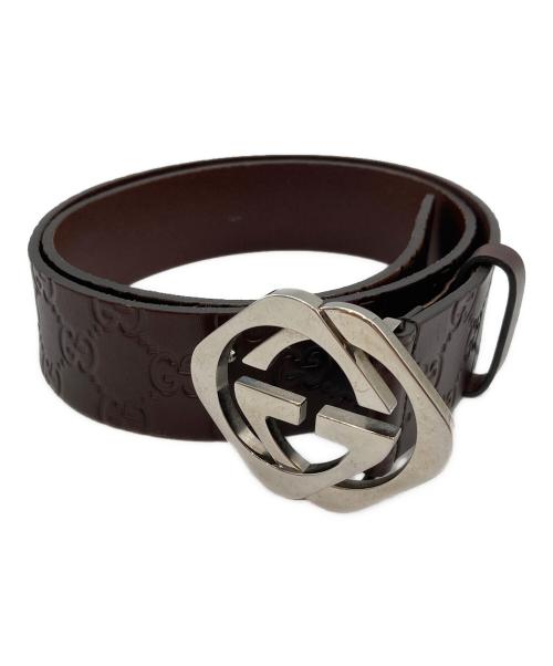 GUCCI（グッチ）GUCCI (グッチ) グッチシマ レザーベルト ブラウンの古着・服飾アイテム