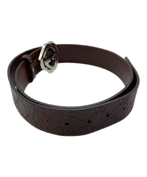 GUCCI（グッチ）GUCCI (グッチ) グッチシマ レザーベルト ブラウンの古着・服飾アイテム