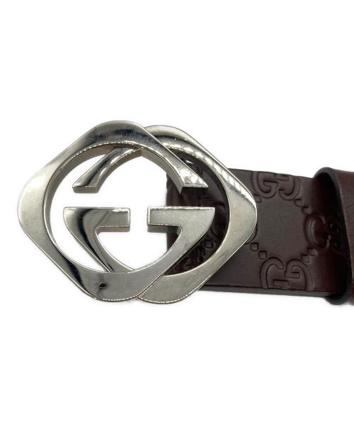 GUCCI（グッチ）GUCCI (グッチ) グッチシマ レザーベルト ブラウンの古着・服飾アイテム