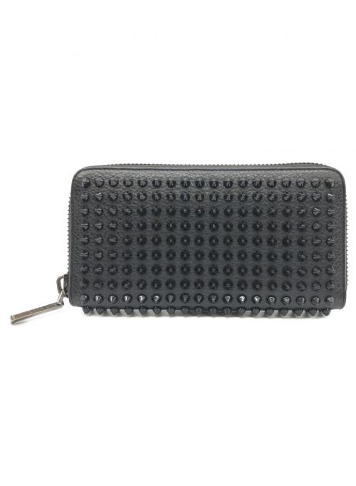 Christian Louboutin（クリスチャン・ルブタン）Christian Louboutin (クリスチャン・ルブタン) ラウンドファスナーウォレット ブラック×レッドの古着・服飾アイテム