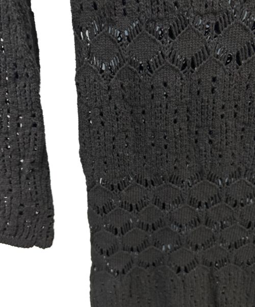Ameri（アメリ）AMERI (アメリ) CROCHET RAGLAN LONG DRESS ブラック サイズ:SIZE Sの古着・服飾アイテム
