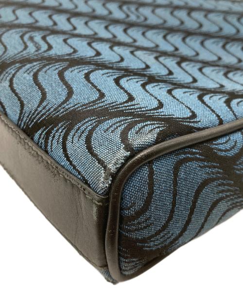 SMYTHSON（スマイソン）SMYTHSON (スマイソン) クラッチバッグ ブラック×ブルーの古着・服飾アイテム