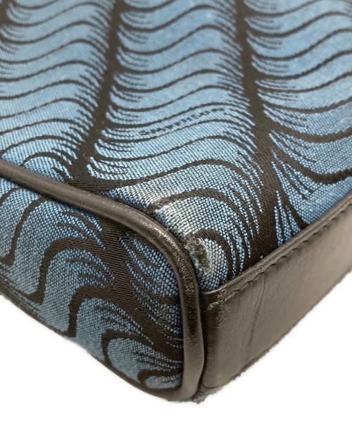 SMYTHSON（スマイソン）SMYTHSON (スマイソン) クラッチバッグ ブラック×ブルーの古着・服飾アイテム