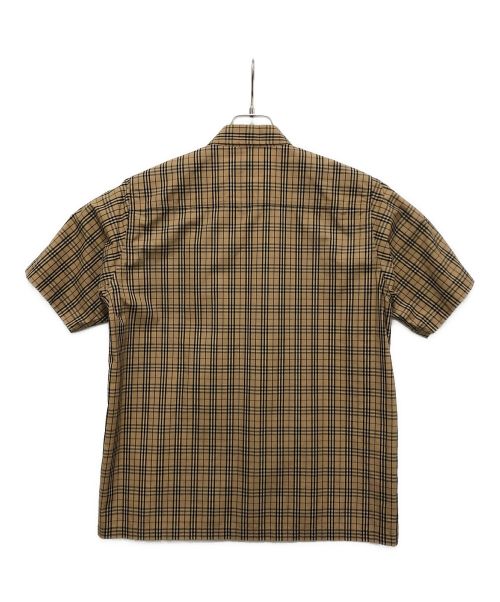 BURBERRY BLACK LABEL（バーバリーブラックレーベル）BURBERRY BLACK LABEL (バーバリーブラックレーベル) 半袖ジップシャツ ブラウン サイズ:SIZE 2の古着・服飾アイテム