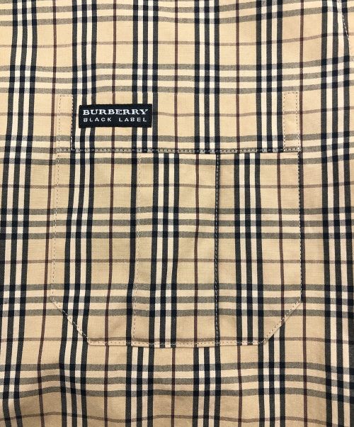 BURBERRY BLACK LABEL（バーバリーブラックレーベル）BURBERRY BLACK LABEL (バーバリーブラックレーベル) 半袖ジップシャツ ブラウン サイズ:SIZE 2の古着・服飾アイテム