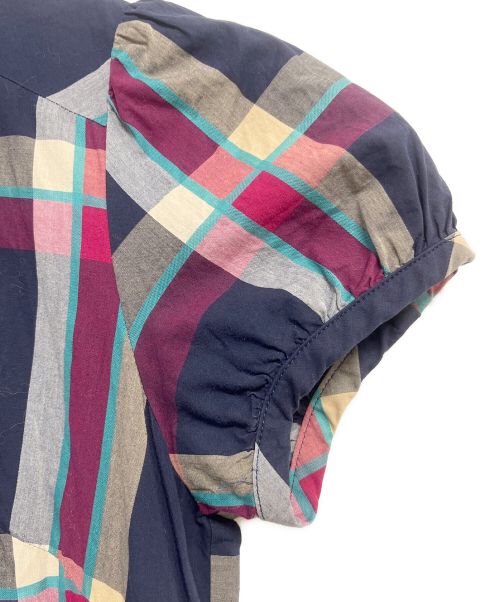 BURBERRY BLUE LABEL（バーバリー ブルー レーベル）BURBERRY BLUE LABEL (バーバリーブルーレーベル) フリルシャツワンピース マルチカラー サイズ:SIZE 36の古着・服飾アイテム