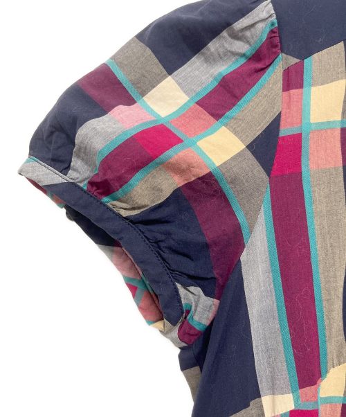 BURBERRY BLUE LABEL（バーバリー ブルー レーベル）BURBERRY BLUE LABEL (バーバリーブルーレーベル) フリルシャツワンピース マルチカラー サイズ:SIZE 36の古着・服飾アイテム