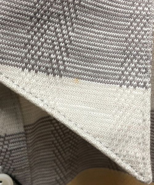 Yves Saint Laurent（イヴサンローラン）Yves Saint Laurent (イヴサンローラン) リネンブレンドポロシャツ グレー×オレンジ サイズ:Mの古着・服飾アイテム