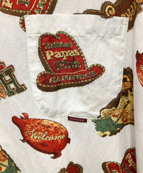 PAPAS（パパス）PAPAS (パパス) レーヨンコットンシャツ ホワイト サイズ:SIZE Lの古着・服飾アイテム