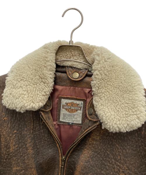 HARLEY-DAVIDSON（ハーレーダビッドソン）HARLEY-DAVIDSON (ハーレーダビッドソン) レザーフライトジャケット ブラウン サイズ:Mの古着・服飾アイテム