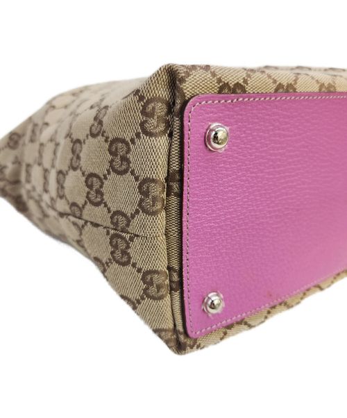 GUCCI（グッチ）GUCCI (グッチ) トートバッグ ベージュ×ピンクの古着・服飾アイテム