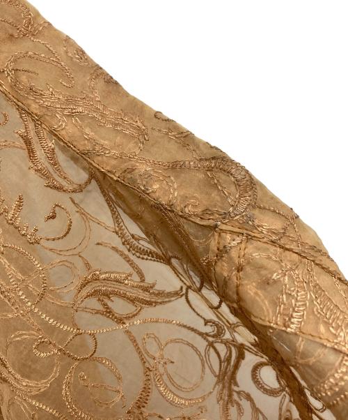 sulvam（サルバム）sulvam (サルバム) シアー半袖刺繍シャツ ブラウン サイズ:SIZE Sの古着・服飾アイテム