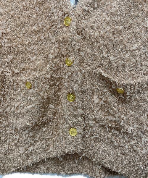 CADUNE（カデュネ）CADUNE (カデュネ) ワッペン付きラメニットカーディガン ブラウン サイズ:38 未使用品の古着・服飾アイテム