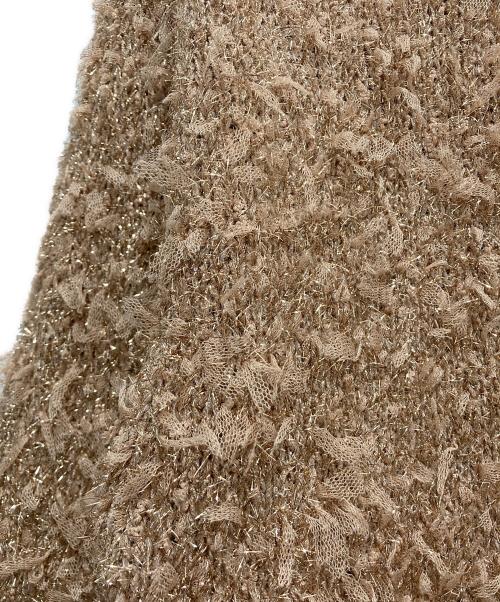 CADUNE（カデュネ）CADUNE (カデュネ) ワッペン付きラメニットカーディガン ブラウン サイズ:38 未使用品の古着・服飾アイテム