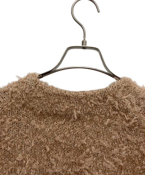 CADUNE（カデュネ）CADUNE (カデュネ) ワッペン付きラメニットカーディガン ブラウン サイズ:38 未使用品の古着・服飾アイテム