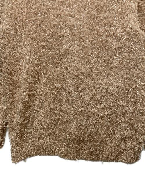 CADUNE（カデュネ）CADUNE (カデュネ) ワッペン付きラメニットカーディガン ブラウン サイズ:38 未使用品の古着・服飾アイテム