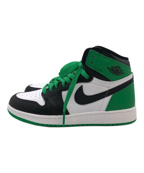 NIKE（ナイキ）NIKE JORDAN BRAND AIR JORDAN 1 RETRO HIGH OG (GS) BLACK/LUCKY (ジョーダン ブランド エア ジョーダン 1 レトロ HIGH OG GS) サイズ:SIZE 23.5cmの古着・服飾アイテム