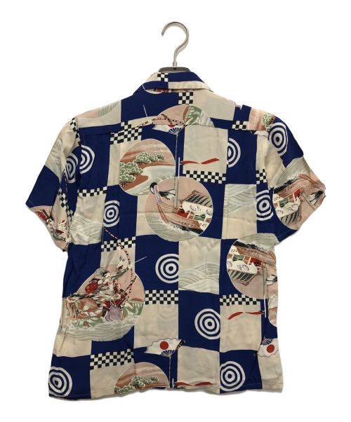 Sun Surf（サンサーフ）Sun Surf (サンサーフ) Sun Surf(サンサーフ)／節句源平合戦／アロハシャツ／オープンカラーシャツ アイボリー×ブルー サイズ:XSの古着・服飾アイテム