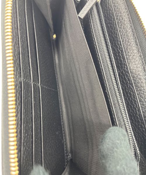 GUCCI（グッチ）GUCCI (グッチ) ラウンドファスナー長財布　GUCCI　GGマーモント　 ブラック サイズ:-の古着・服飾アイテム