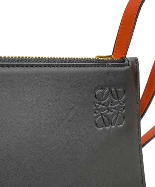 LOEWE（ロエベ）LOEWE (ロエベ) ダブルジップショルダーポーチ ブラック×レッドの古着・服飾アイテム