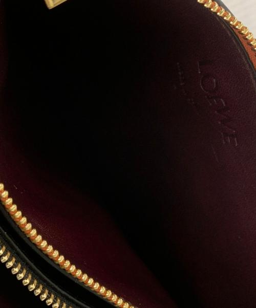 LOEWE（ロエベ）LOEWE (ロエベ) ダブルジップショルダーポーチ ブラック×レッドの古着・服飾アイテム