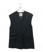 journal standard L'essageジャーナルスタンダード レサージュ）の古着「ウェザーリネンオーバーサイズベスト」｜ブラック