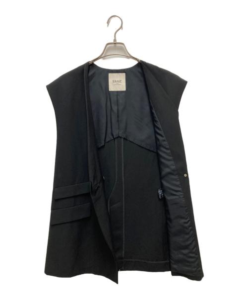 journal standard L'essage（ジャーナルスタンダード レサージュ）journal standard L'essage (ジャーナルスタンダード レサージュ) ウェザーリネンオーバーサイズベスト ブラック サイズ:FREEの古着・服飾アイテム
