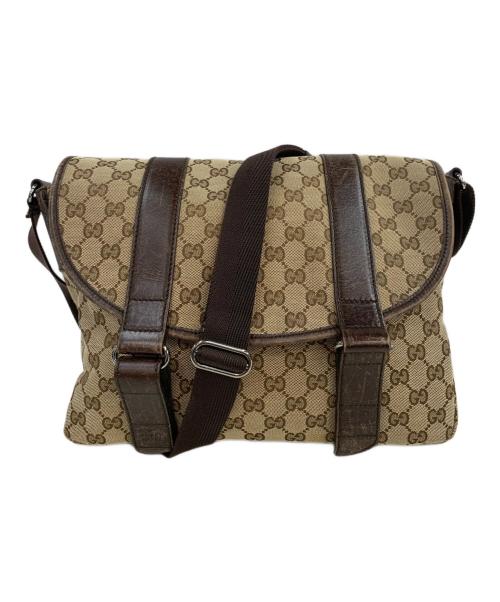 GUCCI（グッチ）GUCCI (グッチ) メッセンジャーバッグ GG ブラウンの古着・服飾アイテム