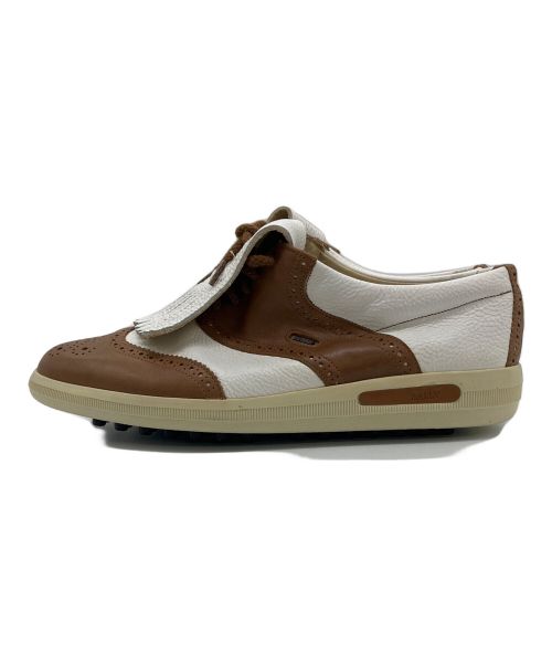 BALLY（バリー）BALLY (バリー) ゴルフシューズ ホワイト×ブラウン サイズ:25cmの古着・服飾アイテム