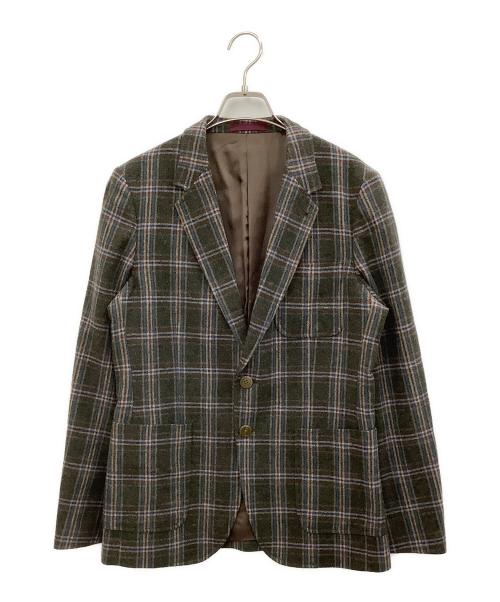 PAUL SMITH（ポールスミス）PAUL SMITH (ポールスミス) テーラードジャケット グリーン×ブラウン サイズ:Mの古着・服飾アイテム