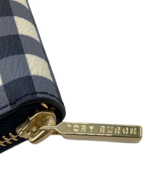 TORY BURCH（トリーバーチ）TORY BURCH (トリーバーチ) ラウンドファスナー財布 ネイビーの古着・服飾アイテム