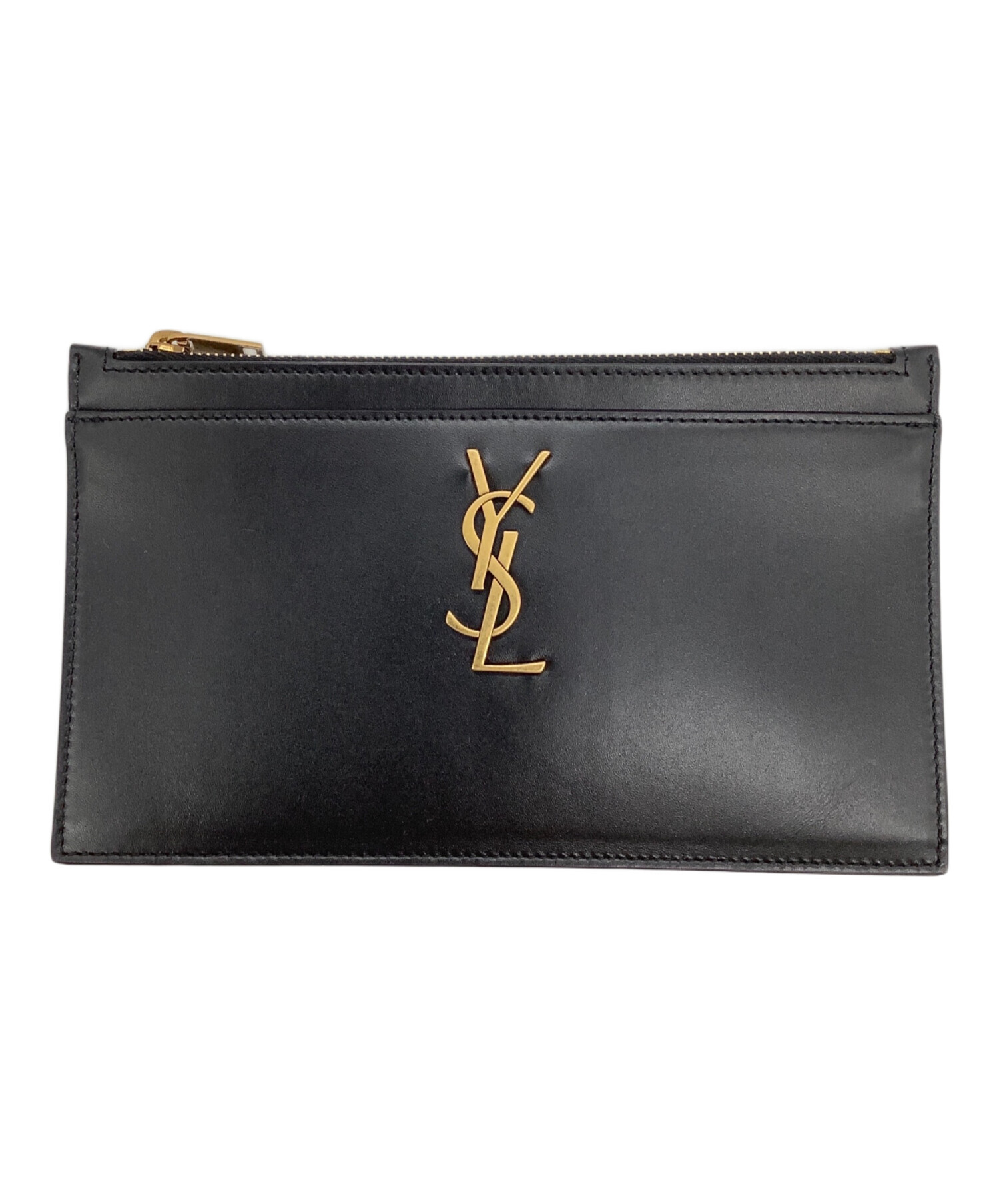 サンローラン SAINT LAURENT ポーチ レザー ブラック ユニセックス