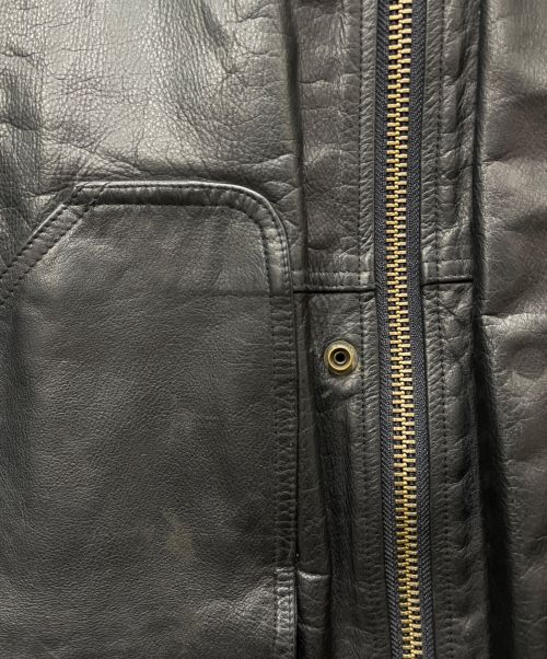 POLO RALPH LAUREN（ポロ・ラルフローレン）POLO RALPH LAUREN (ポロ・ラルフローレン) ゴートレザーコート ブラック サイズ:SIZE Lの古着・服飾アイテム