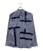 COMME des GARCONS HOMMEコムデギャルソン オム）の古着「長袖チェックシャツ」｜ネイビー