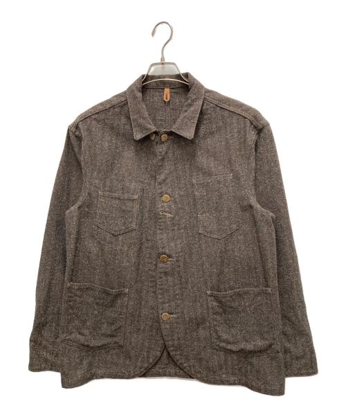 Pherrow's（フェローズ）Pherrow's (フェローズ) ヘリンボーン・カバーオール ブラウン サイズ:42の古着・服飾アイテム