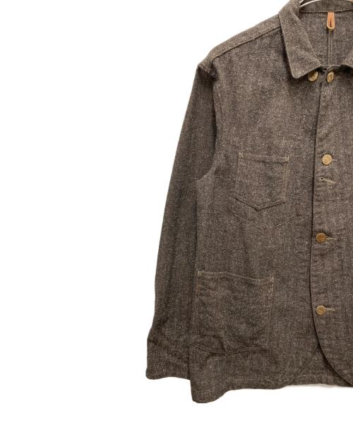 Pherrow's（フェローズ）Pherrow's (フェローズ) ヘリンボーン・カバーオール ブラウン サイズ:42の古着・服飾アイテム