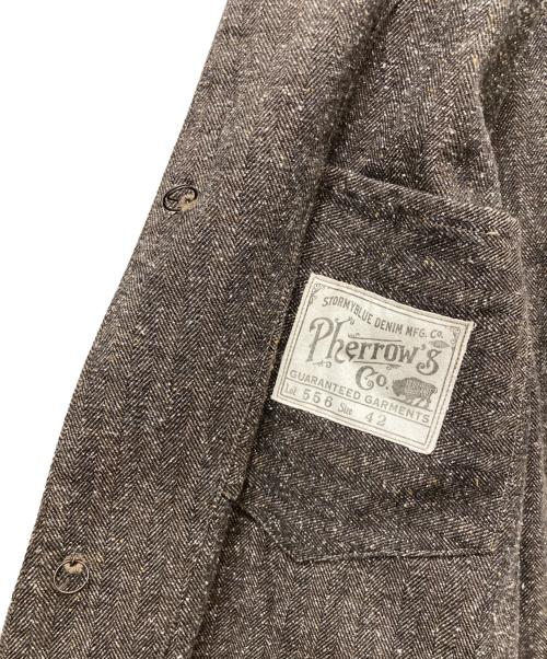 Pherrow's（フェローズ）Pherrow's (フェローズ) ヘリンボーン・カバーオール ブラウン サイズ:42の古着・服飾アイテム