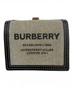 BURBERRYバーバリー）の古着「3つ折り財布　ホースフェリー」｜ブラック×ホワイト