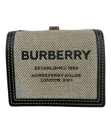 BURBERRY（バーバリー）の古着「3つ折り財布　ホースフェリー」｜ブラック×ホワイト
