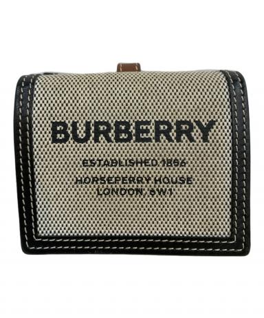 新品未使用品✨バーバリー ホースフェリー 三つ折り財布　キャンバス　コンパクト 中古・古着通販】BURBERRY (バーバリー) 3つ折り財布 ホースフェリー